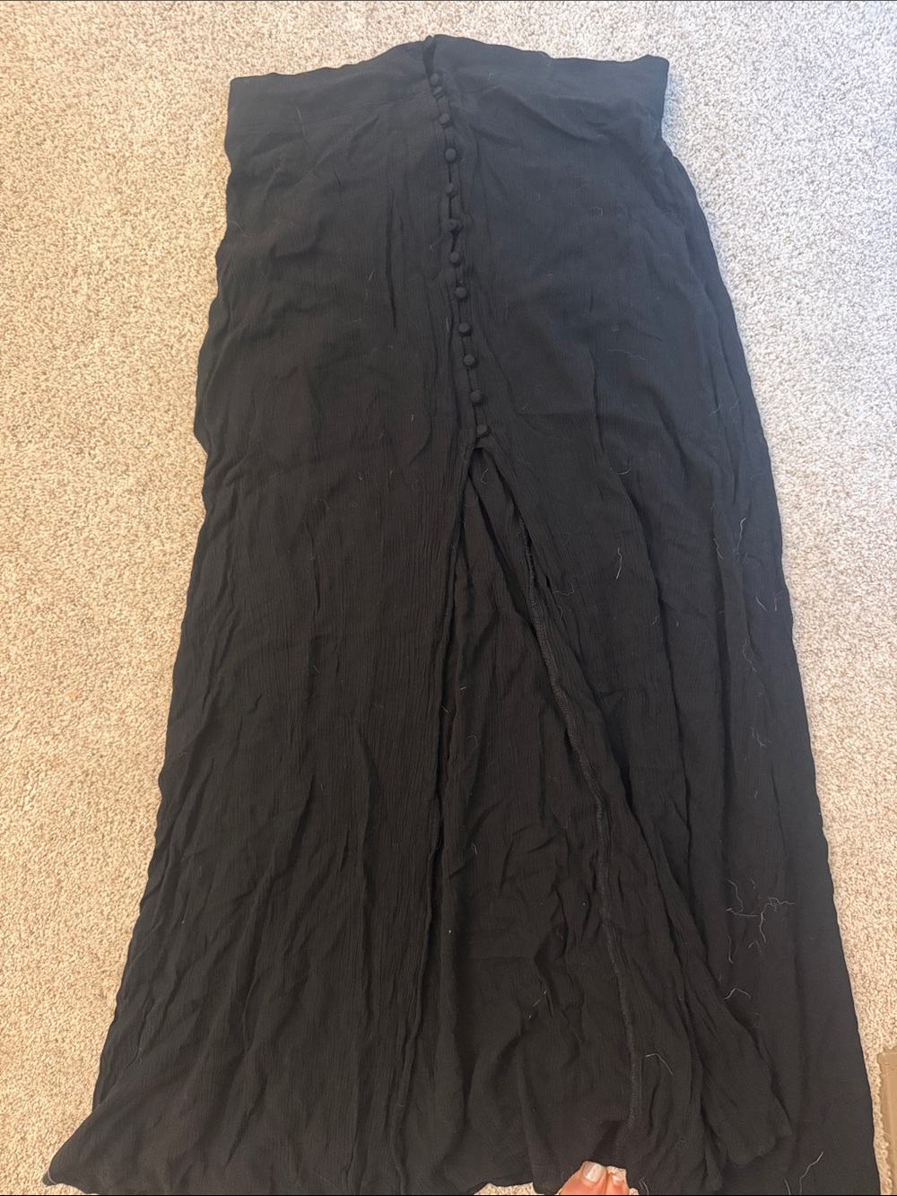 Express Black Button-Front Maxi Skirt